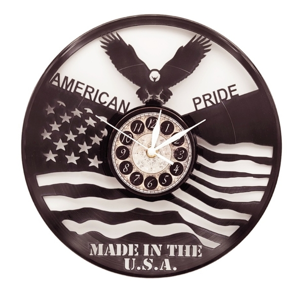 AMERICAN PRIDE vinyl record clock - Picture 1 of 2